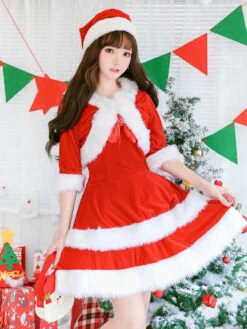 Christmas Dresses Red Santa Claus Costume Set Hat Jacket 3 Piece Halloween -Christmas Costumes Store 10b8428c 9e2a 447b a170 beaadc535401