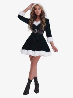 Women Christmas Tunic Red Polyester Fiber Sash Dress Polyester Color Block Christmas Holidays Costumes -Christmas Costumes Store 11297809 e87f 4c0e 9b13 4607b6114a3b