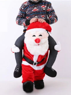 Carry Me Santa Clause Costume Halloween Christmas Piggyback Unisex Adults Flannel Funny Oktoberfest Ride On Costumes