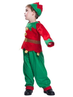 Christmas Elf Costume Boys Kids Long Sleeve Top Pants Hat 3 Piece Set Halloween -Christmas Costumes Store 201812051453194012313