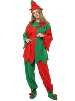 Christmas Elf Costume Outfit 4 Piece For Women Halloween