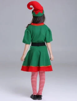 Kids Christmas Elf Costumes Little Girls Half Sleeve Dresses Set 3 Piece Halloween -Christmas Costumes Store 201812051453245479161