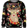 Ugly Christmas Sweater Print Christmas Pattern Crewneck Long Sleeve Top