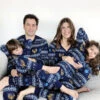 Family Christmas Pajamas Christmas Pattern Blue Family Jumpsuit