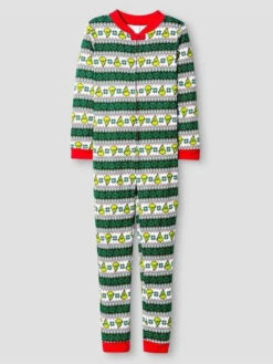 Christmas Matching Family Pajamas Green Christmas Pattern Jumpsuit -Christmas Costumes Store 201911191519482478269