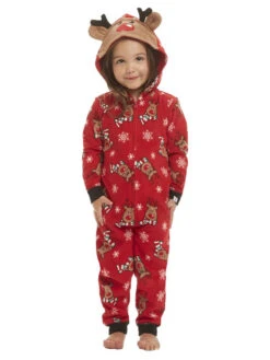 Family Christmas Pajamas Christmas Pattern Red Family Sleepwear Jumpsuit -Christmas Costumes Store 20191119152001119621