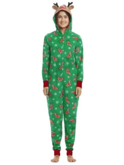 Family Christmas Pajamas Christmas Pattern Red Family Sleepwear Jumpsuit -Christmas Costumes Store 201911191520023575840