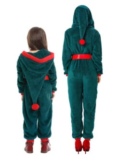 Kigurumi Pajamas Onesie Christmas Red Winter Sleepwear Animal Costume Halloween Onesie Pajamas -Christmas Costumes Store 20191119152002969394