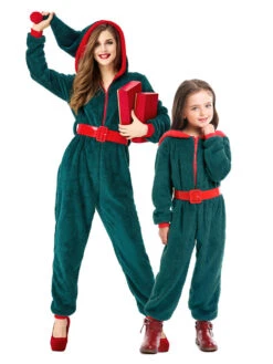 Kigurumi Pajamas Onesie Christmas Red Winter Sleepwear Animal Costume Halloween Onesie Pajamas -Christmas Costumes Store 201911191520032735611