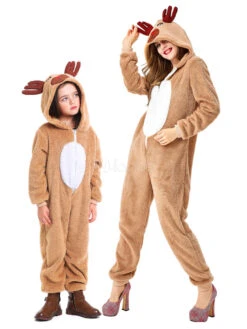 Onesie Kigurumi Pajamas Christmas Reindeer Kid Kigurumi Costumes