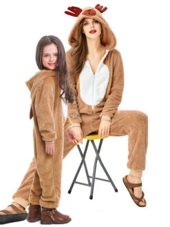 Onesie Kigurumi Pajamas Christmas Reindeer Kid Kigurumi Costumes -Christmas Costumes Store 201911191520048119178