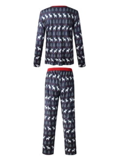 Family Christmas Pajamas Christmas Pattern Dark Navy Clothes Set -Christmas Costumes Store 201911191618569157657