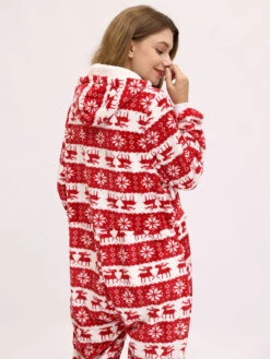 Pajamas Kigurumi Onesie Christmas Pattern Flannel For Adult Winter Sleepwear Animal Costume Carnival Onesie Pajamas -Christmas Costumes Store 201911261613484156329