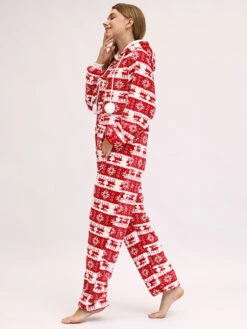 Pajamas Kigurumi Onesie Christmas Pattern Flannel For Adult Winter Sleepwear Animal Costume Carnival Onesie Pajamas -Christmas Costumes Store 201911261613490591498