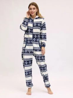Kigurumi Pajamas Onesie Christmas Adult Blue Flannel For Adult Winter Sleepwear Animal Costume Halloween