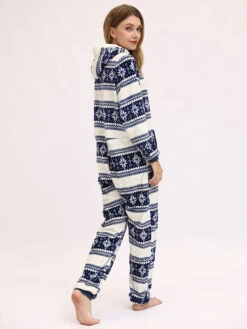 Kigurumi Pajamas Onesie Christmas Adult Blue Flannel For Adult Winter Sleepwear Animal Costume Halloween -Christmas Costumes Store 201911261747235365127