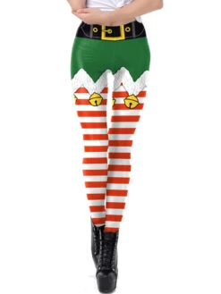Women Christmas Legging Christmas Pattern Skinny Leg Pant Holidays Costumes