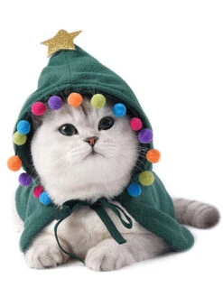 Pet Costume Christmas Scraf Teal Cloak Polyester Pet Supply