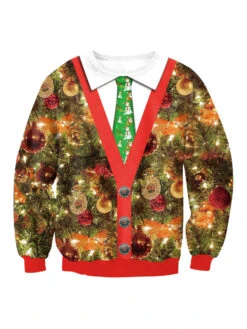 Christmas Pullover Sweatshirt 3D Print Ugly Christmas Tops