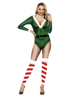 Christmas Santa Clause Stretchy Zentai Jumpsuit