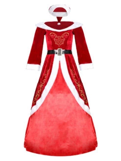 Women's Christmas Dress Burgundy Polyester Fiber Artwork Christmas Holidays Dress -Christmas Costumes Store 202010261749426063883