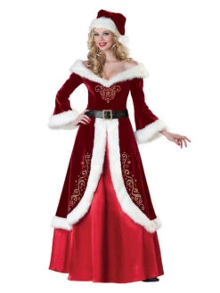 Women's Christmas Dress Burgundy Polyester Fiber Artwork Christmas Holidays Dress