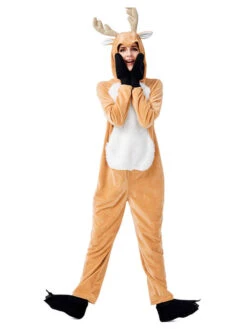 Women's Christmas Jumpsuit Khaki Polyester Fiber Two-Tone Animal Holidays Costumes -Christmas Costumes Store 202010271815446869933