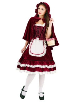 Women's Christmas Costume Red Polyester Two-Tone Holidays Dress