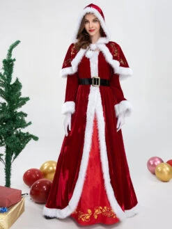 Women's Christmas Costume Red Polyester Polyester Two-Tone Holidays Dress