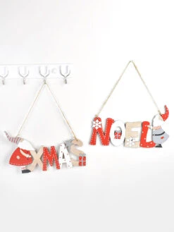Christmas Holiday Decorations Wood Santa Claus Alphabet Listing