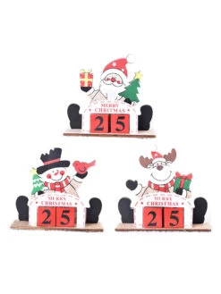 Christmas Painted Wooden Creative DIY Calendar Decorations Assembled Assembling Gifts