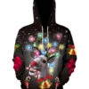 Hoodies Black Christmas Top Polyester Christmas Pattern Casual Holidays Costumes Elk Printed Hoodies