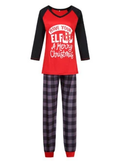 Matching Family Christmas Pajamas Cotton Blend Plaid Christmas Pattern Red Top Plaid Pants Set 11 Matching Family Christmas Pajamas Cotton Blend Plaid Christmas Pattern Red Top Plaid Pants Set -Christmas Costumes Store 202011101303402535557