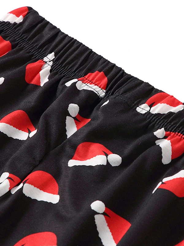 Matching Family Christmas Pajamas Cotton Blend Color Block Red Navy Blue Christmas Pattern Pants Top Set 7 Matching Family Christmas Pajamas Cotton Blend Color Block Red Navy Blue Christmas Pattern Pants Top Set - Image 7