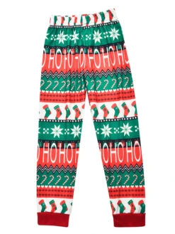 Family Christmas Pajamas Cotton Blend Christmas Pattern Red White Color Block Top Pants Set -Christmas Costumes Store 202011101305110553148