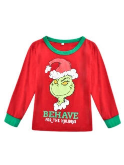 Christmas Matching Family Pajamas Cotton Blend Red Stripes Christmas Pattern Top Pants Set -Christmas Costumes Store 202011101305156737156