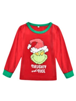 Christmas Matching Family Pajamas Cotton Blend Red Stripes Christmas Pattern Top Pants Set -Christmas Costumes Store 20201110130516018325