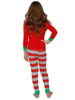 Christmas Matching Family Pajamas Cotton Blend Red Stripes Christmas Pattern Top Pants Set -Christmas Costumes Store 202011101305163395583