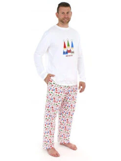 Family Christmas Pajamas Cotton Blend Christmas Pattern Color Block Red Top Pants Set -Christmas Costumes Store 202011101305301272862