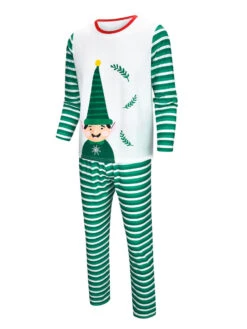 Matching Family Christmas Pajamas Cotton Blend Christmas Pattern Green White Color Block Pants Top Set 10 Matching Family Christmas Pajamas Cotton Blend Christmas Pattern Green White Color Block Pants Top Set -Christmas Costumes Store 202011111140467682854