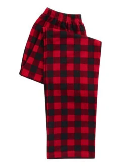 Matching Family Christmas Pajamas Cotton Blend Christmas Pattern Red Black Color Block Plaid Pants Top Set -Christmas Costumes Store 202011111141011333339