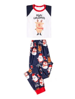 Family Christmas Pajamas Cotton Blend Christmas Elk Pattern White Navy Blue Color Block Pants Top Set 9 Family Christmas Pajamas Cotton Blend Christmas Elk Pattern White Navy Blue Color Block Pants Top Set -Christmas Costumes Store 202011111142070853247