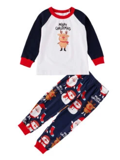 Family Christmas Pajamas Cotton Blend Christmas Elk Pattern White Navy Blue Color Block Pants Top Set 10 Family Christmas Pajamas Cotton Blend Christmas Elk Pattern White Navy Blue Color Block Pants Top Set -Christmas Costumes Store 202011111142074363514