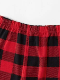 Matching Family Christmas Pajamas Cotton Blend Color Block White BlackPlaid Top Pants Set -Christmas Costumes Store 202011111142149419722