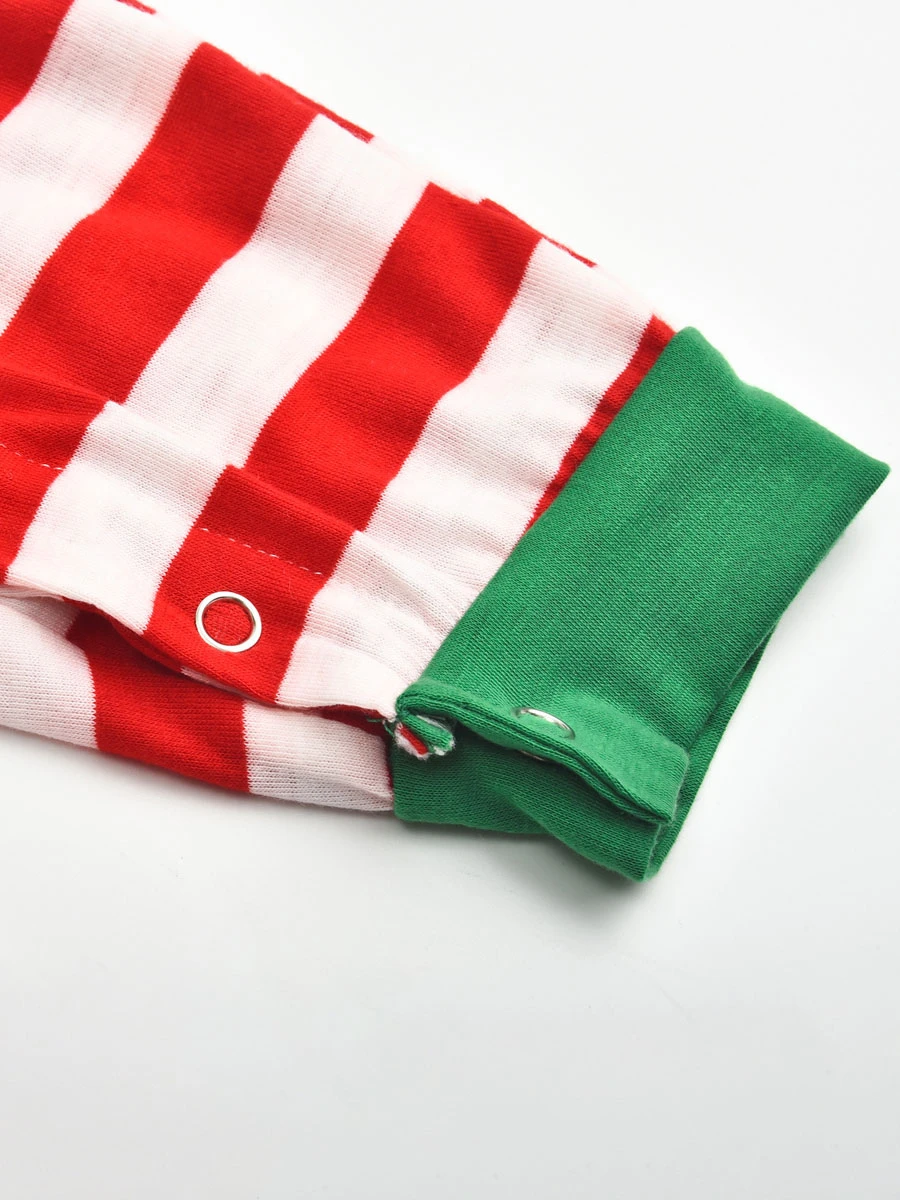 Matching Family Christmas Pajamas Cotton Blend Color Block White Green Stripes Top Pants Set 9 Matching Family Christmas Pajamas Cotton Blend Color Block White Green Stripes Top Pants Set - Image 9