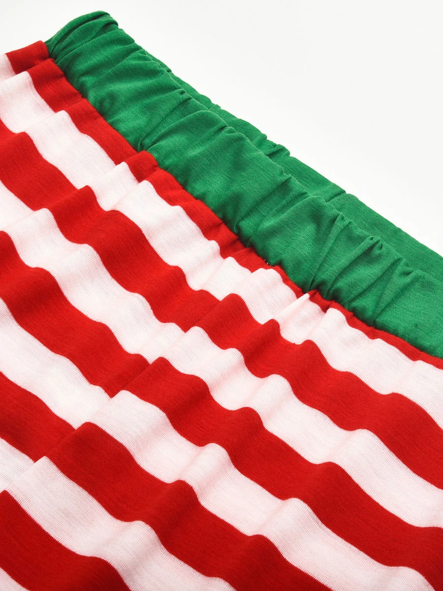 Matching Family Christmas Pajamas Cotton Blend Color Block White Green Stripes Top Pants Set 6 Matching Family Christmas Pajamas Cotton Blend Color Block White Green Stripes Top Pants Set - Image 6