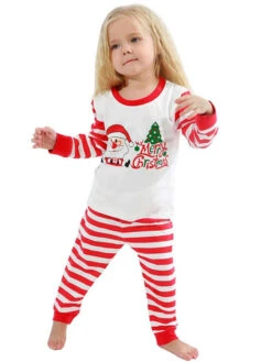 Matching Family Christmas Pajamas Red Cotton Blend Color Block Stripes Top Pants Set 11 Matching Family Christmas Pajamas Red Cotton Blend Color Block Stripes Top Pants Set -Christmas Costumes Store 202011111142239321829