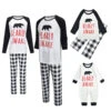 Matching Family Christmas Pajamas Adult's Kid's Cotton Blend Plaid Christmas Pattern Top Pants Set