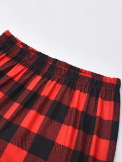 Matching Family Christmas Pajamas Red Cotton Blend Color Block Plaid Top Pants Set 17 Matching Family Christmas Pajamas Red Cotton Blend Color Block Plaid Top Pants Set -Christmas Costumes Store 202011111145180565308