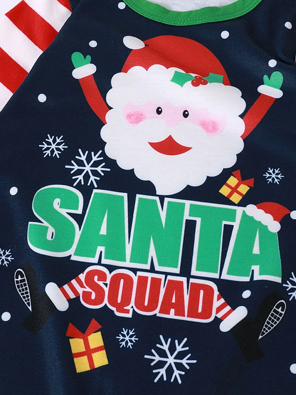 Matching Family Christmas Pajamas Navy Blue Cotton Blend Color Block Stripes Top Pants Set 6 Matching Family Christmas Pajamas Navy Blue Cotton Blend Color Block Stripes Top Pants Set - Image 6